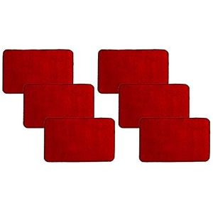 kuber industries ctktc046237 microfiber anti slip door mat red 6 pieces
