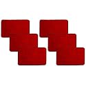 Kuber Industries CTKTC046237 Microfiber Anti Slip Door Mat (Red) 6 Pieces