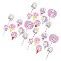 Kuber Industries Cupcake Toppers | Cardboard Cupcake Picks |Decorations Supplies for Farewell | Birthday Party | Theme Cupcake Topper | 21 Pieces | DT-2171 | Multicolor