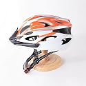 Kuber Industries Cycling Helmet with Detachable Visor|Helmet for Mountain, Road Bike &amp; Skating|Breathable &amp; Adjustable Bicycle Helmet|Ideal for Adults and Kids (Orange &amp; White)