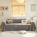 Kuber Industries Decorative Chenille Sofa throw|Throw for Sofa, Bed &amp; Couch|Ideal for Indoor &amp; Outdoor "70x51" Inches-Pack of 5 (Grey)