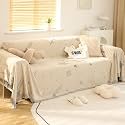 Kuber Industries Decorative Chenille Sofa throw|Throw for Sofa, Bed &amp; Couch|Ideal for Indoor &amp; Outdoor "70x51" Inches-Pack of 6 (Off White)