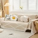 Kuber Industries Decorative Chenille Sofa throw|Throw for Sofa, Bed & Couch|Ideal for Indoor & Outdoor "70x51" Inches-Pack of 6 (Coffee)