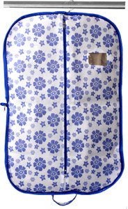 kuber industries designer flower printed foldable non woven mens coat blazer cover blue -ctktc41897 billon041897