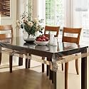 Kuber Industries Dining Table Cover | PVC Golden Lace Table Cover | Dining Table Cover for Home D cor | Tablecloth for Dining Area | 60X90 | DTC | Transparent