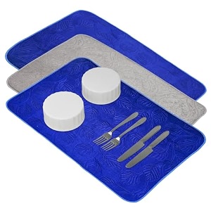 kuber industries dish dry mat  microfiber dish dry mat for kitchen  kitchen drying mat  reversible mat  kitchen absorbent mat  38x50  blue