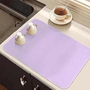 kuber industries dish dry mat  microfiber drying mat  kitchen drying mat  reversible mat 50x70  pack of 2  red