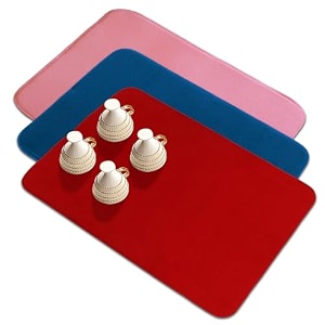 kuber industries microfiber dish drying mat - reversible absorbent kitchen mat - 50x70 - pack of 2 - pink amp maroon