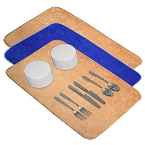 kuber industries dish dry mat  microfiber dish dry mat for kitchen  kitchen drying mat  reversible mat  kitchen absorbent mat  38x50  blue