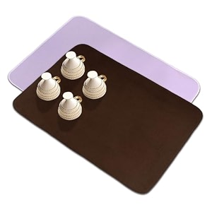 kuber industries microfiber dish drying mat  reversible kitchen mat  absorbent  50x70  pack of 2  light purple amp brown