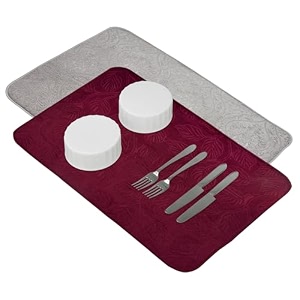 kuber industries microfiber dish drying mat - kitchen water absorbent mat - embossed self-drying - 38x50 - brown