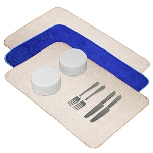 kuber industries dish dry mat  microfiber dish dry mat for kitchen  kitchen drying mat  reversible mat  kitchen absorbent mat  38x50  blue