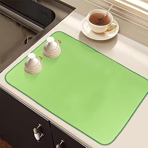 kuber industries dish dry mat  microfiber drying mat  kitchen drying mat  reversible mat 50x70  pack of 2  red