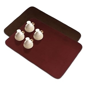 kuber industries microfiber dish drying mat - reversible absorbent kitchen mat - 50x70 - pack of 2 - brown amp maroon