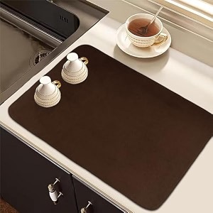 kuber industries dish dry mat  microfiber drying mat  kitchen drying mat  reversible mat 50x70  pack of 2  red