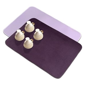 kuber industries microfiber dish drying mat - reversible absorbent kitchen mat - 50x70 - pack of 2 - light amp dark purple