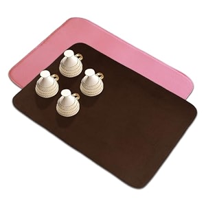 kuber industries microfiber dish drying mat - reversible absorbent kitchen mat - 50x70 - pack of 2 - pink amp brown
