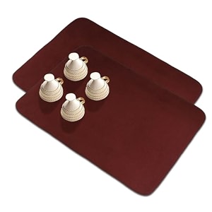 kuber industries dish dry mat  microfiber drying mat  kitchen drying mat  reversible mat 50x70  pack of 2  red