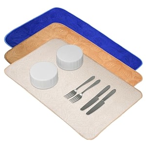kuber industries dish dry mat  microfiber dish dry mat for kitchen  kitchen drying mat  reversible mat  kitchen absorbent mat  38x50  blue