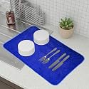 Kuber Industries Microfiber Dish Drying Mat - Kitchen Water Absorbent Mat - Embossed Self-Drying - 38x50 - Brown