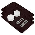 Kuber Industries Microfiber Dish Drying Mat - Kitchen Water Absorbent Mat - Embossed Self-Drying - 38x50 - Brown