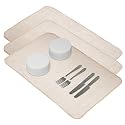 Kuber Industries Microfiber Dish Drying Mat - Kitchen Water Absorbent Mat - Embossed Self-Drying - 38x50 - Brown