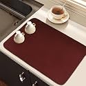 Kuber Industries Dish Dry Mat | Microfiber Drying Mat | Kitchen Drying Mat | Reversible Mat| 50x70 | Pack of 2 | Red