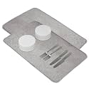 Kuber Industries Microfiber Dish Drying Mat | Kitchen Water Absorbent Mat | Embossed Self-Drying | 38x50 | Pack of 2 | Gray