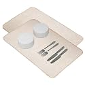 Kuber Industries Microfiber Dish Drying Mat - Kitchen Water Absorbent Mat - Embossed Self-Drying - 38x50 - Brown