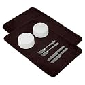Kuber Industries Dish Dry Mat | Microfiber Drying Mat | Kitchen Drying Mat | Self Dish Dry Mat | Water Absorbent Kitchen Mat | Embossed Dish Dry Mat | 38x50 | Pack of 2 | Brown
