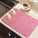 Kuber Industries Dish Dry Mat | Microfiber Drying Mat | Kitchen Drying Mat | Reversible Mat| 50x70 | Pack of 2 | Red