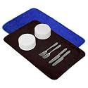 Kuber Industries Microfiber Dish Drying Mat - Kitchen Water Absorbent Mat - Embossed Self-Drying - 38x50 - Brown