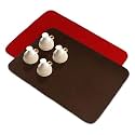 Kuber Industries Microfiber Dish Drying Mat - Reversible, Absorbent Kitchen Mat - 50x70 - Pack of 2 - Red &amp; Brown