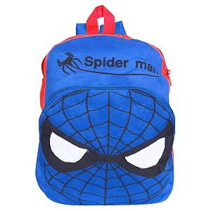 kuber industries marvel spider-man school bag  velvet kids school bags  student bookbag  school bag for girls amp boys  school backpack for kids  single compartments  blue