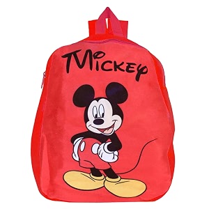 kuber industries disney mickey school bag  velvet kids school bags  student bookbag  school bag for girls amp boys  school backpack for kids  single compartments  red