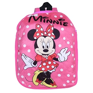 kuber industries disney minnie school bag  velvet kids school bags  student bookbag  school bag for girls amp boys  school backpack for kids  2 compartments  pink
