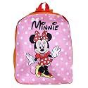 Kuber Industries Disney Minnie School Bag | Velvet Kids School Bags | Student Bookbag | School Bag for Girls &amp; Boys | School Backpack for Kids | 2 Compartments | Orange