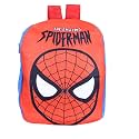 Kuber Industries Marvel The Amazing Spider-man School Bag | Velvet Kids School Bags | Student Bookbag | School Bag for Girls &amp; Boys | School Backpack for Kids | 2 Compartments | Red