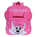 Kuber Industries Disney Minnie Bow School Bag | Velvet Kids School Bags | Student Bookbag | School Bag for Girls &amp; Boys | School Backpack for Kids | 2 Compartments | Pink