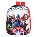 Kuber Industries Marvel Avengers School Bag | Velvet Kids School Bags | Student Bookbag | School Bag for Girls &amp; Boys | School Backpack for Kids | 2 Compartments | Red