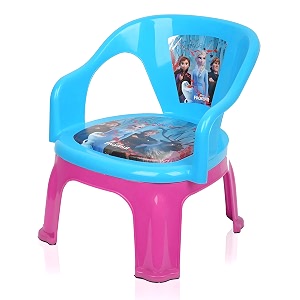 kuber industries disney frozen ii kids chair - plastic foldable chair for kids room school study indoor or outdoor use - capacity 30 kg - sky blue and pink
