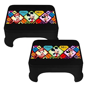 kuber industries disney mickey amp minnie print bathroom stooldurable plastic stool for kitchenstool for kidspatla for toiletpack of 2 black