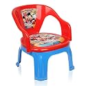 Kuber Industries Disney Mickey Kids Chair | Plastic Foldable Kids Stool | School Study Stool | Indoor or Outdoor Stool for Kids | Capacity 30 Kg | Red & Blue