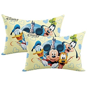 kuber industries disney printed comfort microfiber filled pillow for bed room 1634x2434 cream-pack of 2-kubmart15945