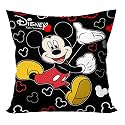 Kuber Industries Disney Printed Microfibre Filled Cushion Filler 16"x16" (Black)-KUBMART15853 (Model Number: KUBMART015853)