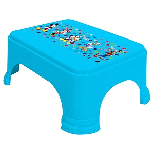 kuber industries disney team mickey print square plastic bathroom stool adults simple style stool anti-slip with strong bearing stool for home office kindergarten blue -hs_35_kubmarts17266