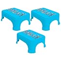 Kuber Industries Disney Team Mickey Print Square Plastic Bathroom Stool, (Set of 3, Blue) -HS_35_KUBMARTS17270