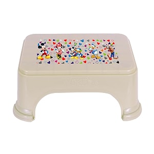 kuber industries disney team stool for bathroom and kitchen  square plastic patla  support stool  p6  beige