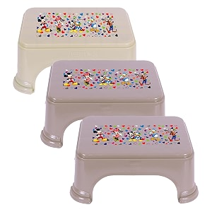 kuber industries disney team stool for bathroom and kitchen  square plastic patla  support stool p6  pack of 3  multi