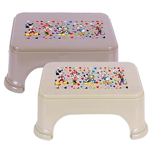 kuber industries disney team stool  bathroom square stool  plastic stool for bathroom  stool for kitchen  bathroom patla  support stool for bathroom  p6  pack of 3  multi